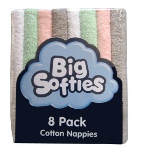 big softies traditional flat nappies pastel pink